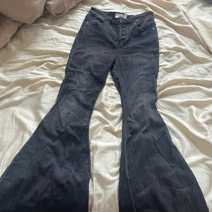 Free people flare dark grey/black jeans high waisted